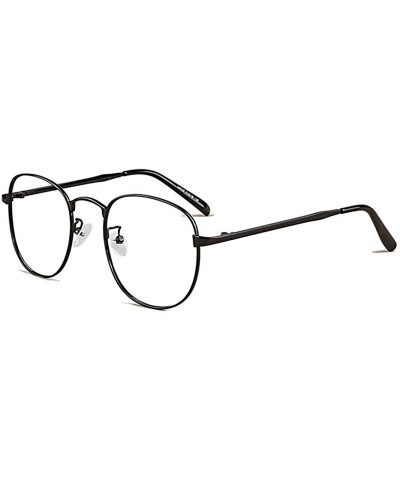 Men and women Round Metal Glasses Fashion myopia Eyeglasses-50 to - 600 - Black - CQ18G6QWLZG $31.17 Round