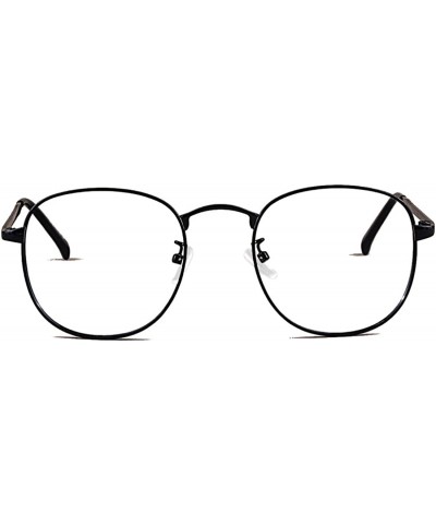 Men and women Round Metal Glasses Fashion myopia Eyeglasses-50 to - 600 - Black - CQ18G6QWLZG $31.17 Round