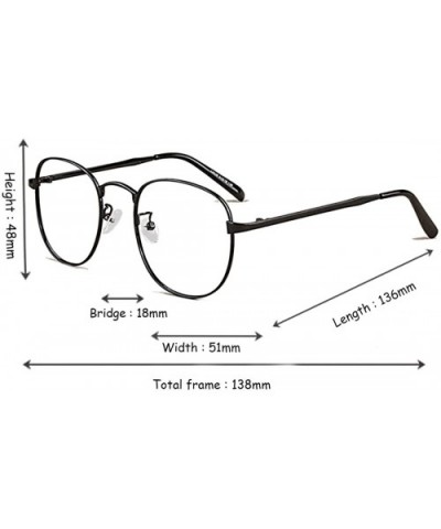 Men and women Round Metal Glasses Fashion myopia Eyeglasses-50 to - 600 - Black - CQ18G6QWLZG $31.17 Round