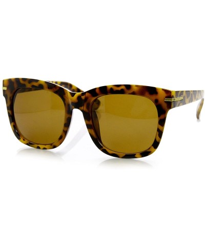 Womens Oversize Bold Rim Mod Horn Rimmed Sunglasses - Yellow-tortoise - CP11MV5Z153 $5.76 Wayfarer