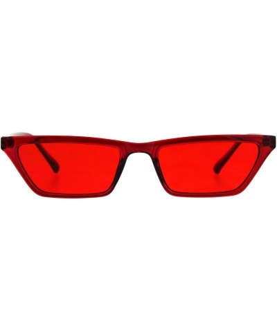 Womens Retro Vintage Narrow Cat Eye Plastic Gothic Sunglasses - All Red - C718CC8DGWW $8.92 Rectangular