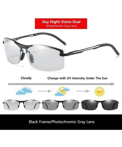 Unisex Polarized Aluminum Sunglasses Vintage Men/Women Driving Sun Glasses - Black P Gray - C1190RILA5L $18.90 Rectangular