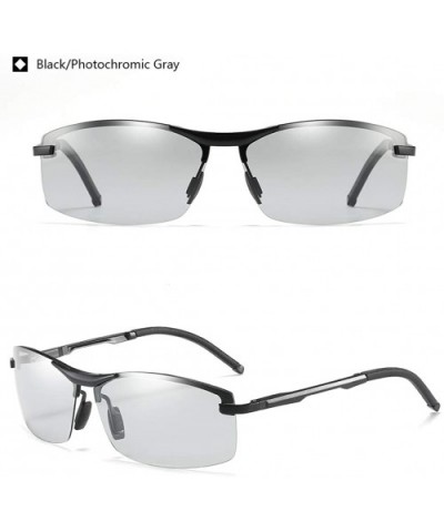 Unisex Polarized Aluminum Sunglasses Vintage Men/Women Driving Sun Glasses - Black P Gray - C1190RILA5L $18.90 Rectangular