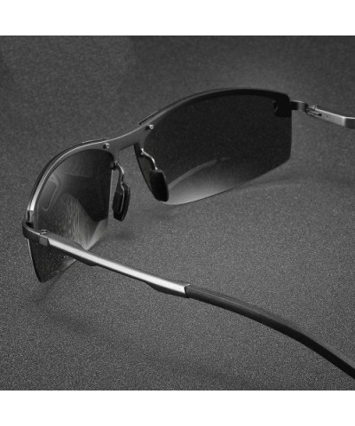 Unisex Polarized Aluminum Sunglasses Vintage Men/Women Driving Sun Glasses - Black P Gray - C1190RILA5L $18.90 Rectangular