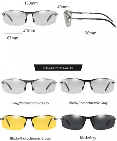 Unisex Polarized Aluminum Sunglasses Vintage Men/Women Driving Sun Glasses - Black P Gray - C1190RILA5L $18.90 Rectangular