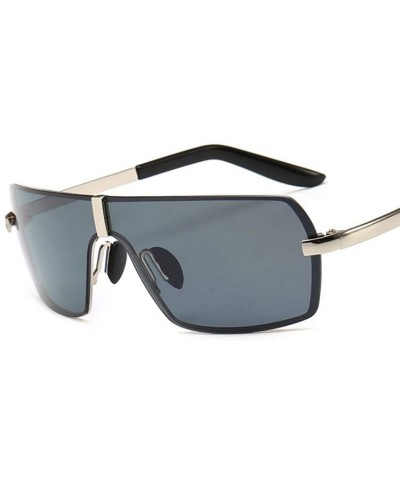 Polarized Sunglasses Men Rimless Alloy Driving Sun Glasses Black As Picture - Silver - CD18XDWX50T $9.23 Rimless