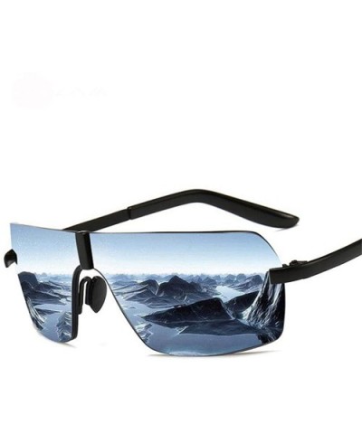 Polarized Sunglasses Men Rimless Alloy Driving Sun Glasses Black As Picture - Silver - CD18XDWX50T $9.23 Rimless