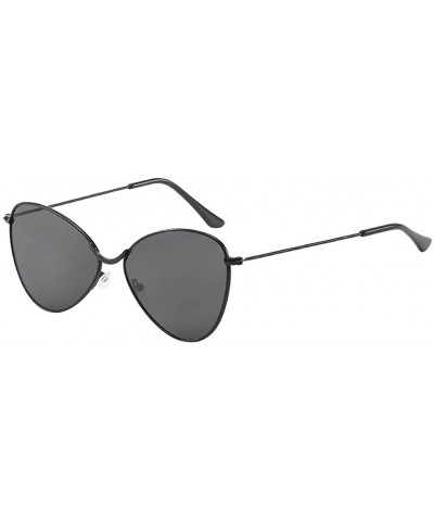 Sunglasses for Men Women Polarized Metal Mirror Semi-Rimless Frame Glasses - Black - CB18TK50GGA $6.03 Rimless