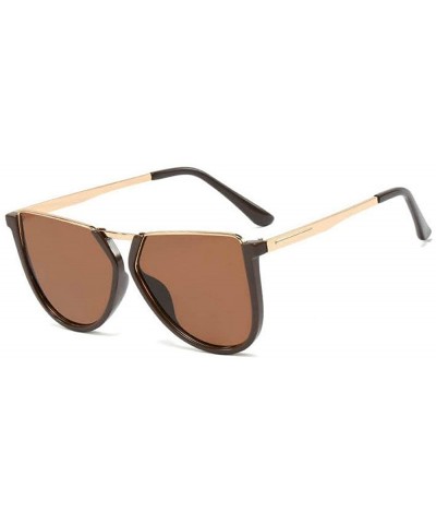 Vintage Irregular Polygon Metal Sunglasses Personality Men Women Fashion Sunshade Glasses UV400 - Brown - CJ19333LGNK $7.66 G...