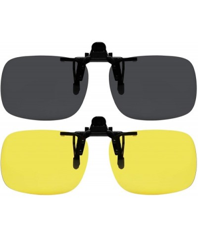 Clip On Sunglasses Polarized Sunglasses to Clip onto Eyeglasses Flip Up for Men and Women - CE18NDWXD29 $5.89 Rectangular