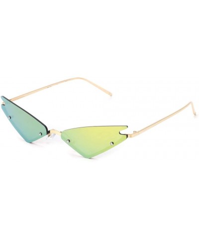 Cat Eye Sunglasses Vintage Fashion Rimless Triangle UV400 - CP18KIY6AU8 $4.85 Rimless