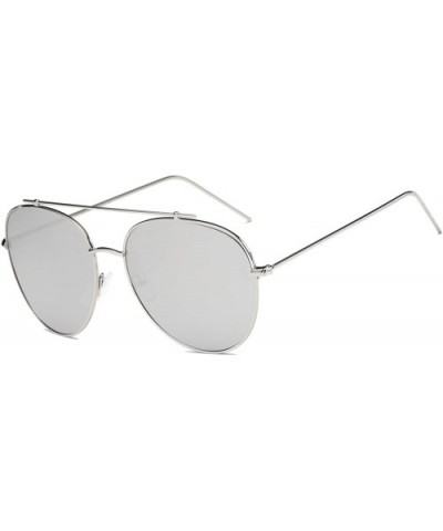 Classic Mirrored Fashion Aviator Sunglasses - Grey - C118WU0TCZ0 $14.87 Goggle