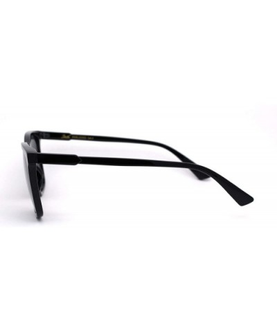 Womens Horn Rim Boyfriend Plastic Rectangular Sunglasses - All Black - CO193MQGXK9 $6.75 Rectangular