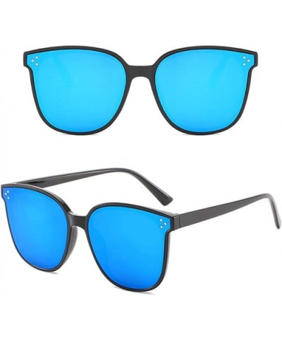 Women's Lightweight Oversized Frame Fashion Sunglasses Mirrored Polarized Radiation Protection Sunglasses - Blue - C918SX7IXI...