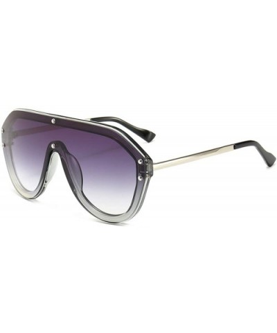 Retro Rivet Sunglasses Luxury Brand Designer Oversize Black Visor Sun Glasses Men Shades for Women Men - 1 - CG18W662LXR $8.0...