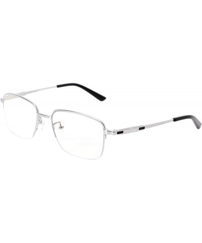 Pure Titanium Anti Blue Light Glasses - Half Rimless Eyewear frame for Men and Women - Silver - CA18OXDHDAQ $35.55 Rectangular