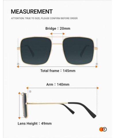 Retro Oversize Sunglasses for Men Women Tinted Lens Metal Sun Glasses - 02-grey(with Chain) - C51936SX066 $11.38 Oversized