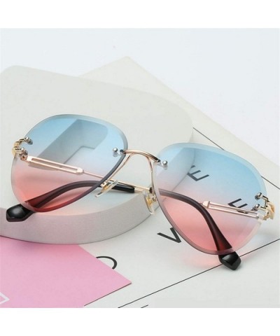 Design Vintage RimlPilot Sunglasses Women Men Retro Cutting Lens Gradient Sun Glasses UV400 - Blue Pink - C8197Y7A4GS $15.28 ...