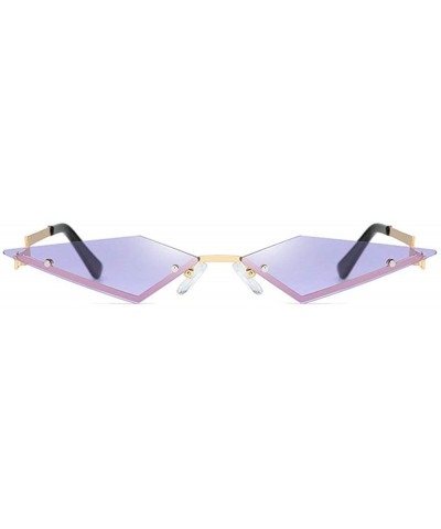New Fashion Frameless Sunglasses Female Red Purple Sunglasses Irregular Polygon Party Sunglasses UV400 - Purple - CG193UTMAUH...