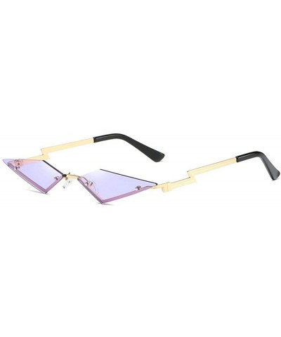 New Fashion Frameless Sunglasses Female Red Purple Sunglasses Irregular Polygon Party Sunglasses UV400 - Purple - CG193UTMAUH...