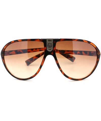 Racer Aviator Flat Top Sunglasses Stylish Designer Frame - Tortoise Brown - CS11CS4Q183 $5.40 Aviator