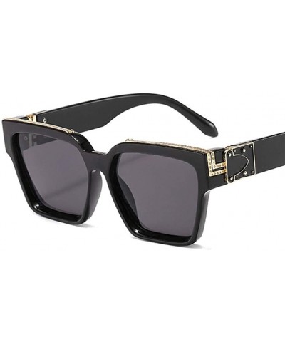 Square Sunglasses For Men and Women Metal Bridge Shades Eyewear - Leopard Tea - CJ1906E8R4D $10.61 Square