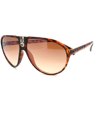 Racer Aviator Flat Top Sunglasses Stylish Designer Frame - Tortoise Brown - CS11CS4Q183 $5.40 Aviator