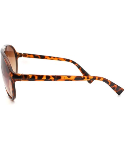 Racer Aviator Flat Top Sunglasses Stylish Designer Frame - Tortoise Brown - CS11CS4Q183 $5.40 Aviator