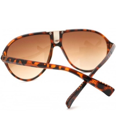 Racer Aviator Flat Top Sunglasses Stylish Designer Frame - Tortoise Brown - CS11CS4Q183 $5.40 Aviator