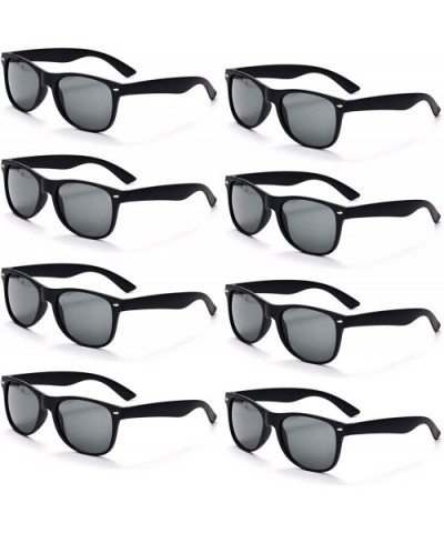 8 Packs Wholesale Neon Colors 80's Retro Sunglasses Bulk for Adult Party Supplies - 8 Pack Black - C1196HDK5XO $8.23 Square