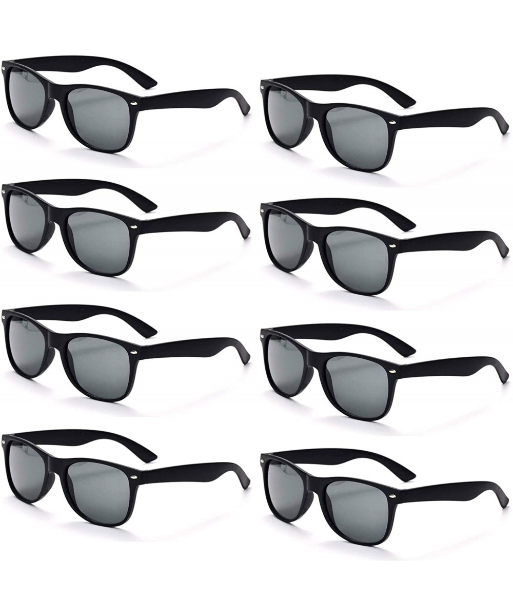 8 Packs Wholesale Neon Colors 80's Retro Sunglasses Bulk for Adult Party Supplies - 8 Pack Black - C1196HDK5XO $8.23 Square