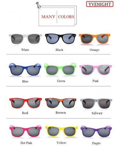 8 Packs Wholesale Neon Colors 80's Retro Sunglasses Bulk for Adult Party Supplies - 8 Pack Black - C1196HDK5XO $8.23 Square