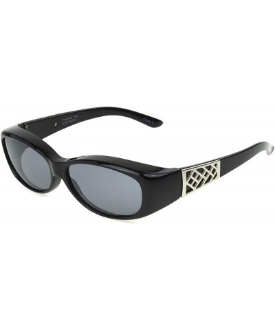 Solar Shield-Andrea Oval Fits Over Sunglasses - Black - CC128VAR9HN $12.34 Shield