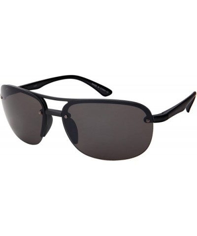 Retro Classic Men Oval Semi-rimless Plastic Sunglasses 1407MT-FM - CS18C2QMQX6 $6.68 Square