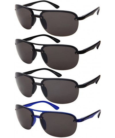 Retro Classic Men Oval Semi-rimless Plastic Sunglasses 1407MT-FM - CS18C2QMQX6 $6.68 Square