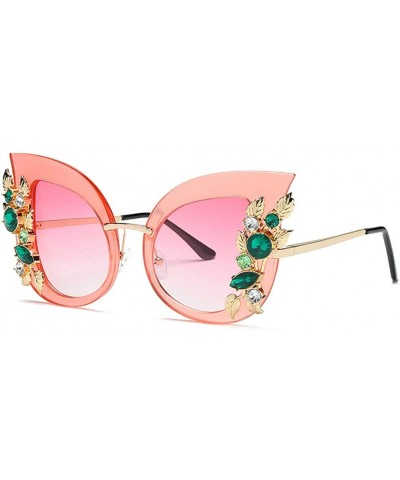 Oversized Cat Eyes Sunglasses Polarized-Fashion Women Diamond Shade Glasses - C - CP190OHETHE $33.86 Cat Eye