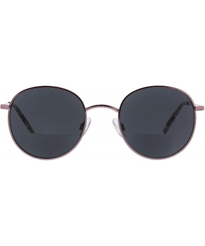 The Good Life Round Hideaway Bifocal Sunglasses- Rose Gold/Gray Tortoise- 49 mm + 3 - CH18X83K0UI $20.44 Round