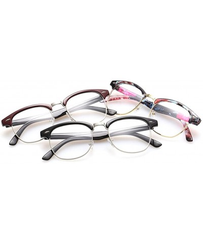 Vintage Clear Lens Eyeglasses Fashion Metal Square Frame Eyewears - Wine Red - CT188Y5YA47 $11.85 Sport