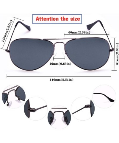 Classic Aviator Sunglasses for Men Women 100% Real Glass Lens Metal Frame Pilot Sun Glasses Shades-60MM - C4193WM5IZG $10.20 ...