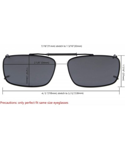 Metal Frame Rim Polarized Lens Clip On Sunglasses 2 3/16"x1 7/16" - Brown - CZ12NGBDUPM $6.43 Rectangular