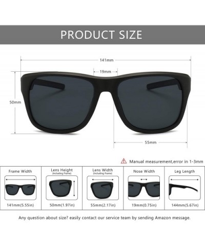 Lightweight Vintage Polarized Sunglasses for Women Men UV400 Retro Style - Black Frame (Matte Finish)/Grey Lens - CZ18L834CKK...