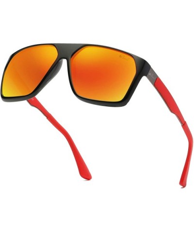 Polarized Sunglasses Unisex Square UV Protection for Men and Women Outdoor Sports Driving - Red - CG18OUUCU6U $9.20 Square