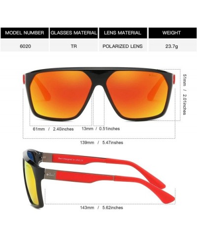 Polarized Sunglasses Unisex Square UV Protection for Men and Women Outdoor Sports Driving - Red - CG18OUUCU6U $9.20 Square