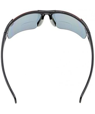 Bifocal Sunglasses with Wrap-Around Sport Design Half Frame for Men and Women - Shiny Black - CF18C3LR56I $14.44 Wrap