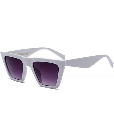 Flat Top Sunglasses for men women Retro Designer Square Succinct Style sunglasses Clear lens sunglasses UV400 - 5 - C2196SN05...