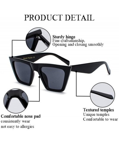 Flat Top Sunglasses for men women Retro Designer Square Succinct Style sunglasses Clear lens sunglasses UV400 - 5 - C2196SN05...