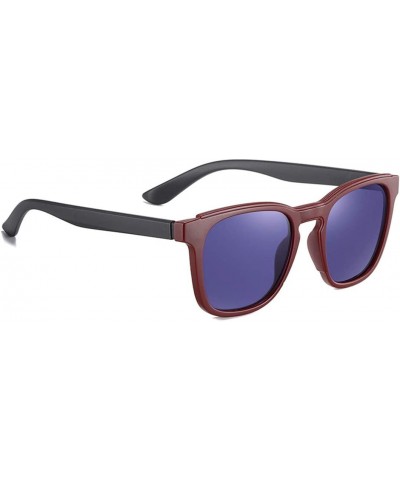 Square Sunglasses Men Polarized Driving Frame Travel Fishing Sunglasses Male - C3red - CQ194ONQOQG $24.61 Rectangular