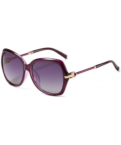 Women's Fashion Polarized Sunglasses UV 400 Lens Protection - Purple - CG18RHK6UYU $25.03 Oversized
