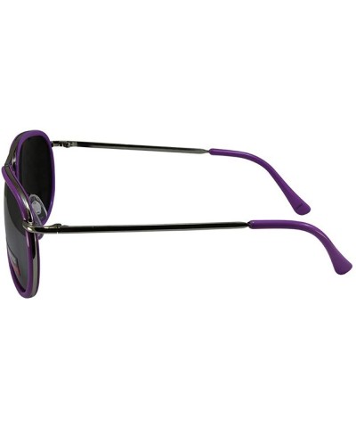 3 Pairs Swag Aviator B Fashion Sunglasses White Purple Pink Frame Flash Mirror Lens - C218Z6RDRZH $30.50 Aviator