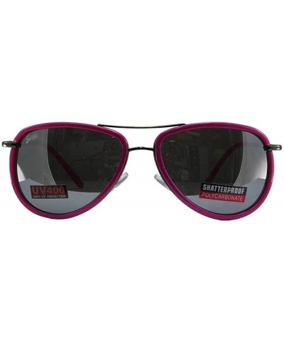 3 Pairs Swag Aviator B Fashion Sunglasses White Purple Pink Frame Flash Mirror Lens - C218Z6RDRZH $30.50 Aviator